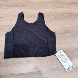 Lululemon Ribbed Softstreme Cropped Tank color Black size 6 NWT